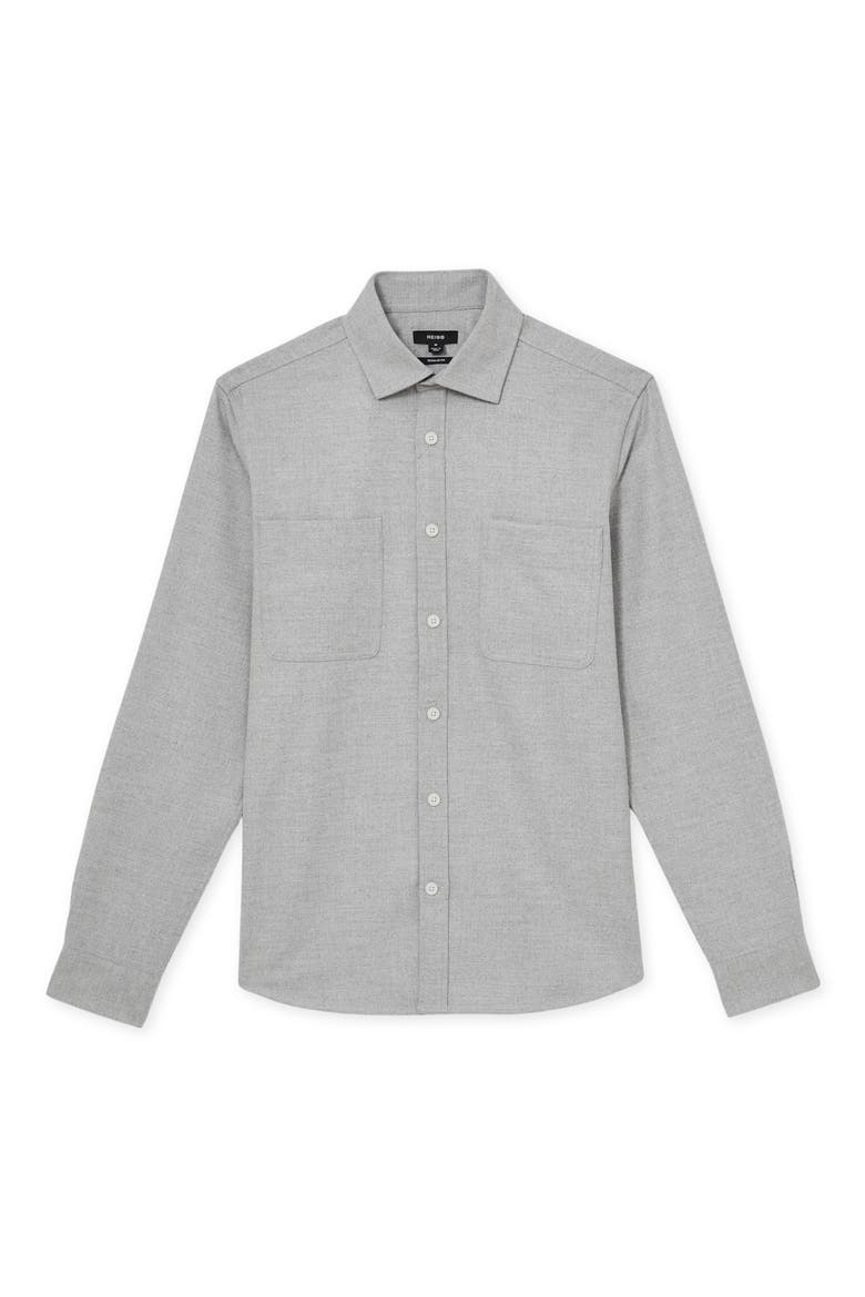 Parque Heathered Flannel Button-Up Shirt, Alternate, color, SOFT GREY MELANGE