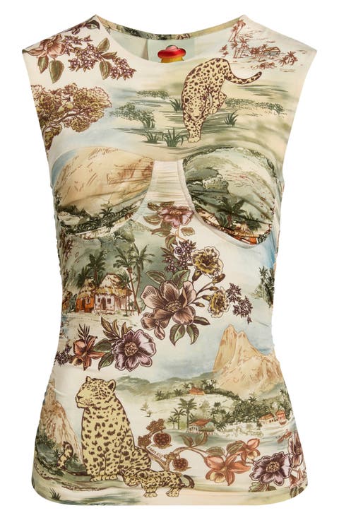 Toile de Rio Ruched Sleeveless Top