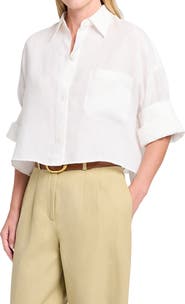 TWP Next Ex Crop Linen Button-Up Shirt