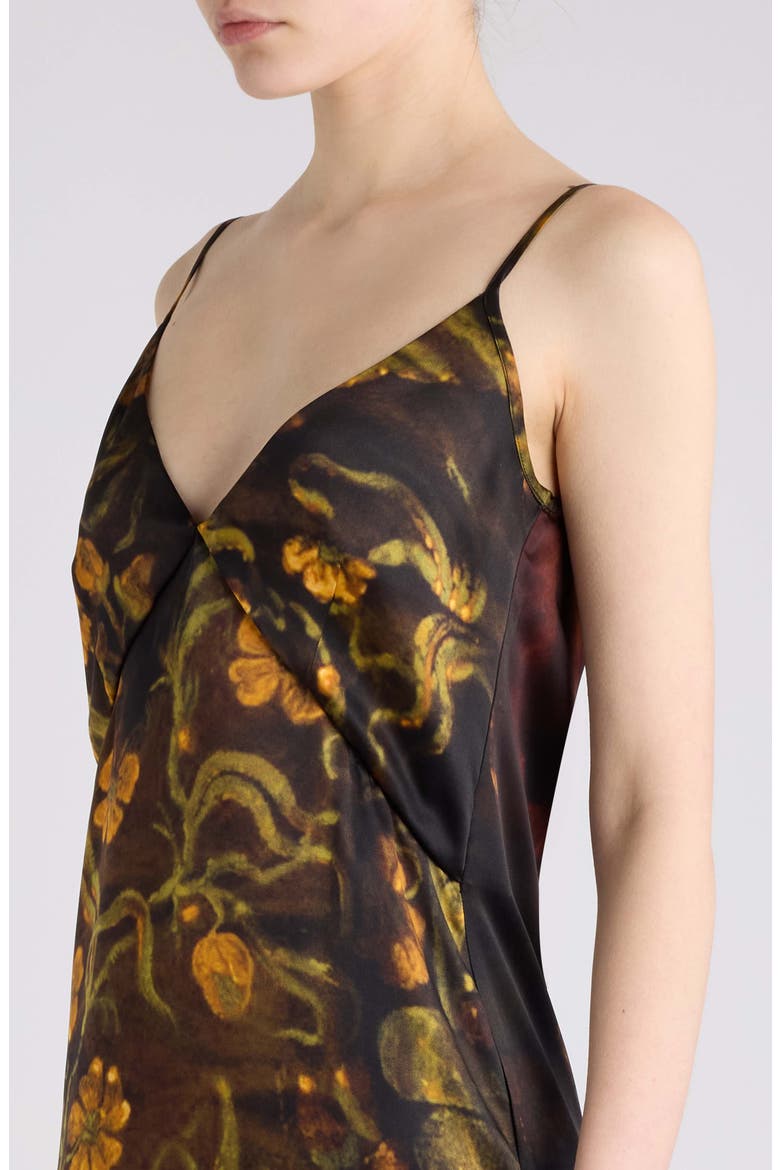 Delor Flemish Masters Print Silk Slipdress, Alternate, color, DESSIN C