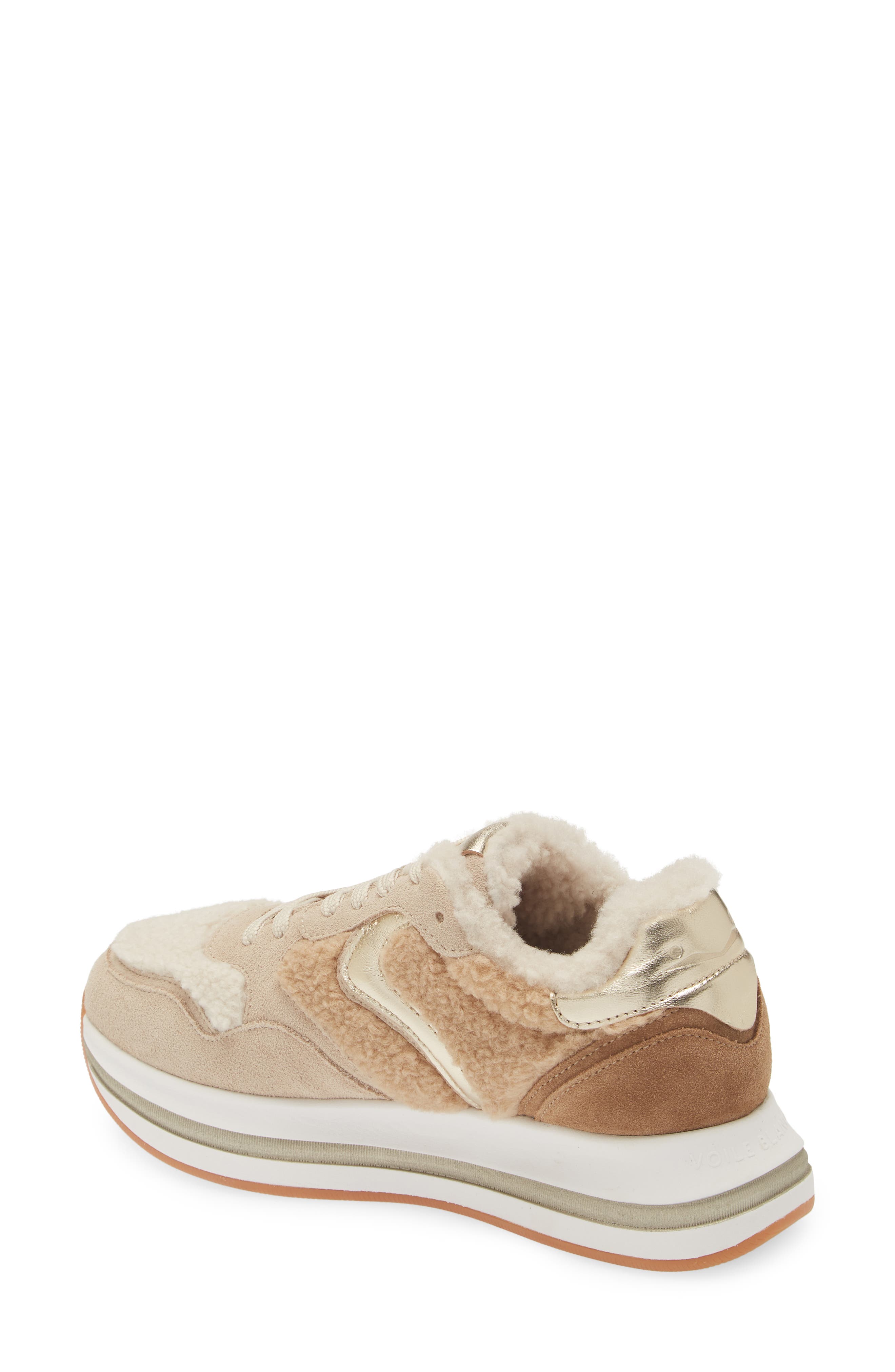 Voile Blanche Melany Faux Shearling Sneaker, Alternate, color, Beige