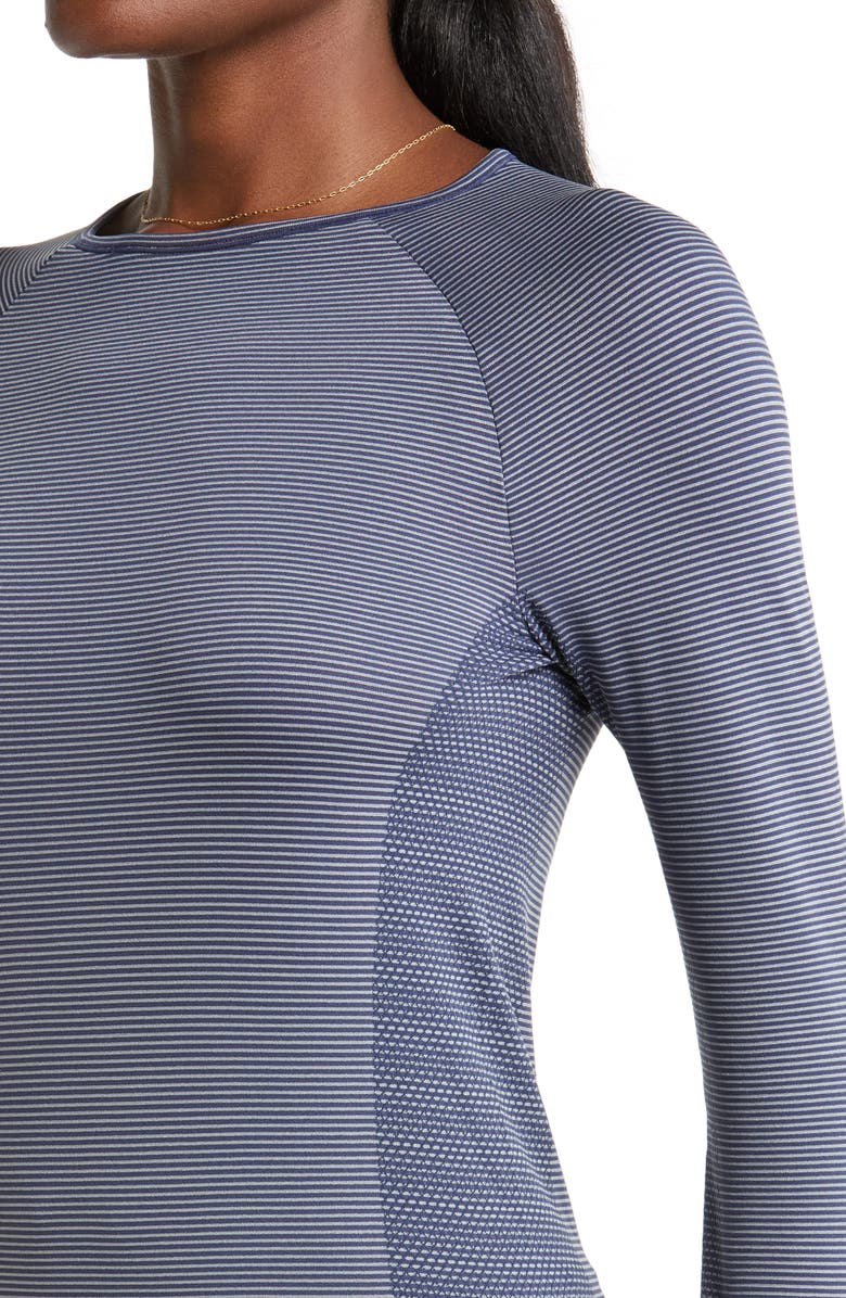 Zella Women's Seamless Stripe Long Sleeve Tee, Alternate, color, 