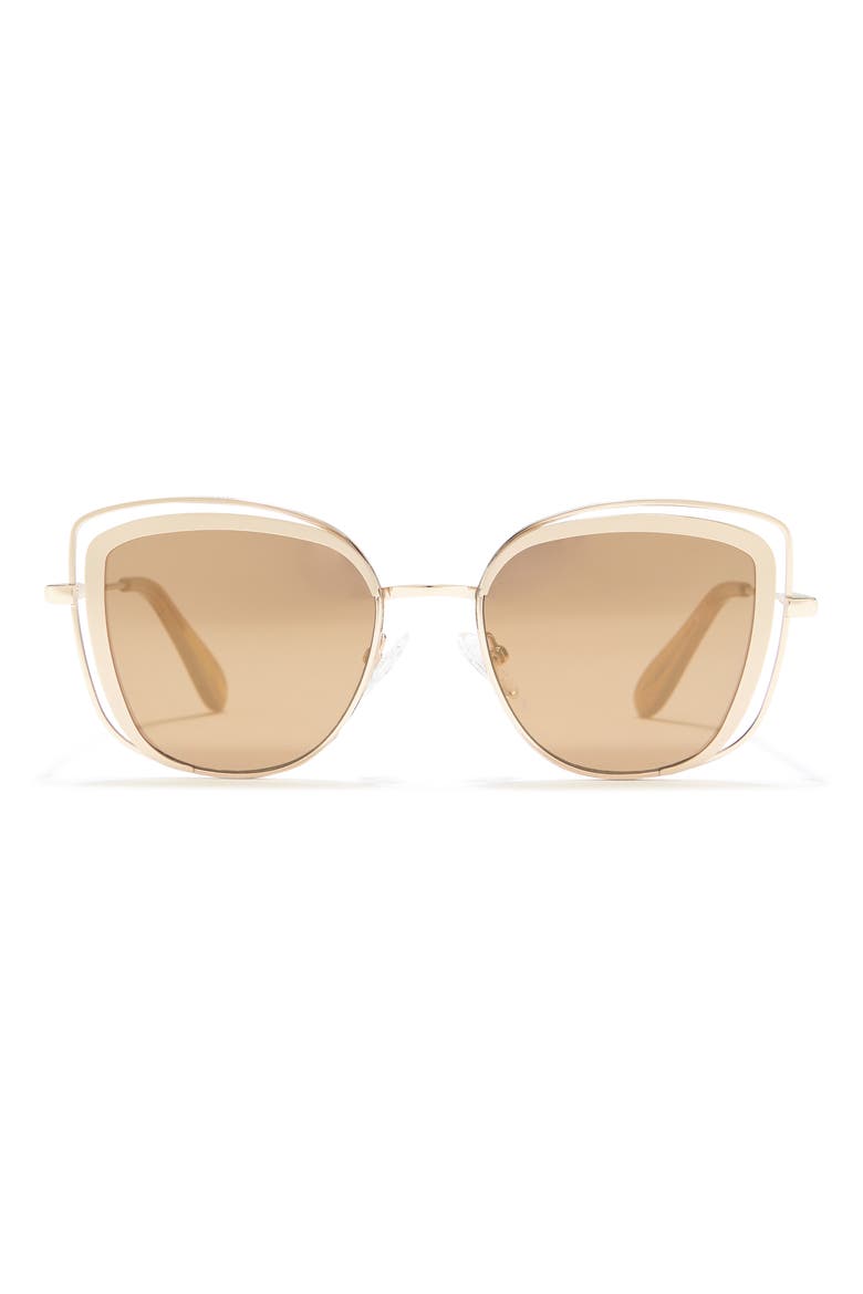 53mm Vented Cat Eye Sunglasses, Main, color, SATIN LIGHT GOLD