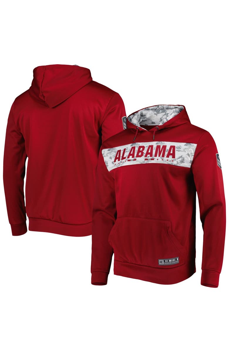 COLOSSEUM Men's Colosseum Crimson Alabama Crimson Tide OHT Military Appreciation Team Color Pullover Hoodie, Main, color, Crimson