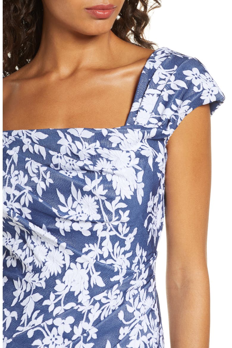 Brocade Cocktail Dress, Alternate, color, IVORY/ NAVY