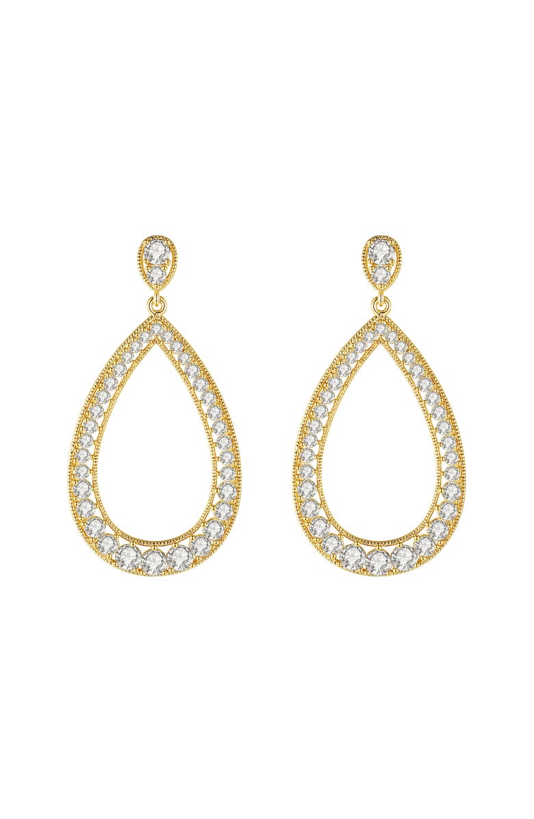 Classicharms Artisanal Pavé Hollow Teardrop Earrings, Main, color,