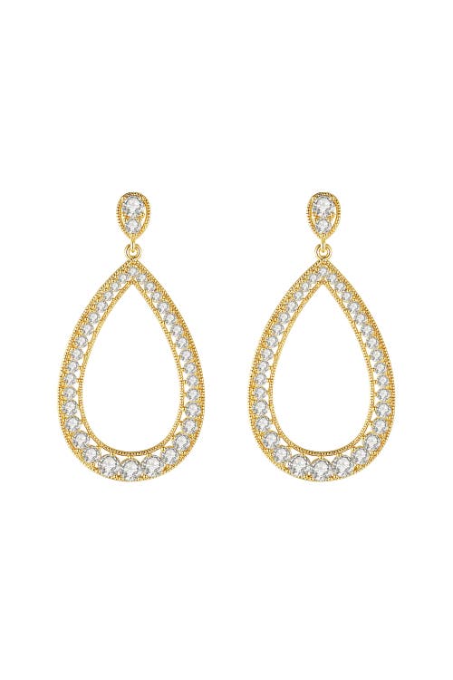 Classicharms Artisanal Pavé Hollow Teardrop Earrings in Gold  product