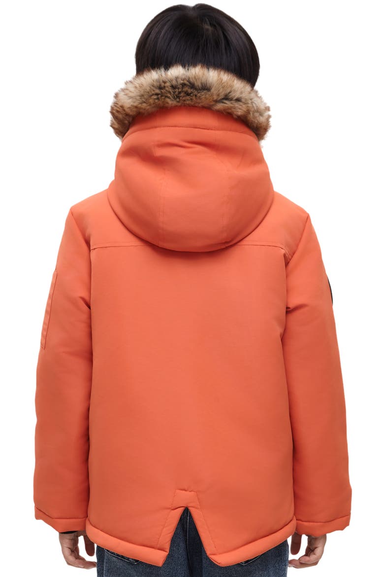 Kids' Parka Jacket with Insulated Hood, Alternate, color, Orange