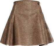 DIESEL® Erina Flared Faux Leather Miniskirt