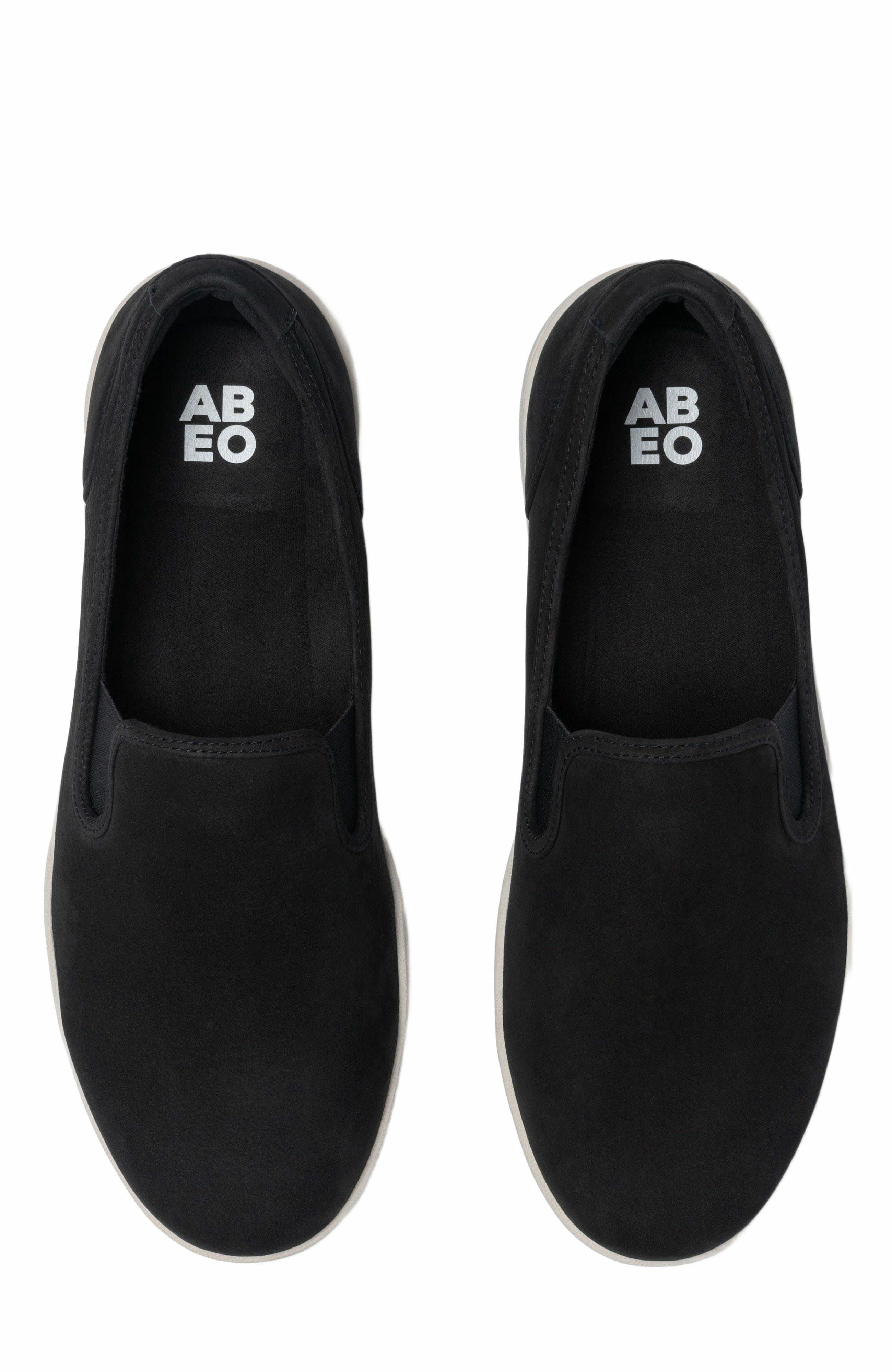 ABEO Encore Slip On Sneaker, Alternate, color, Black Leather - Regular