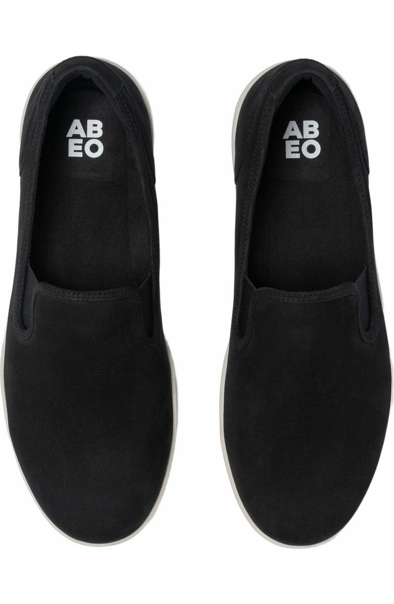 ABEO Encore Slip On Sneaker, Alternate, color, Black Leather - Regular