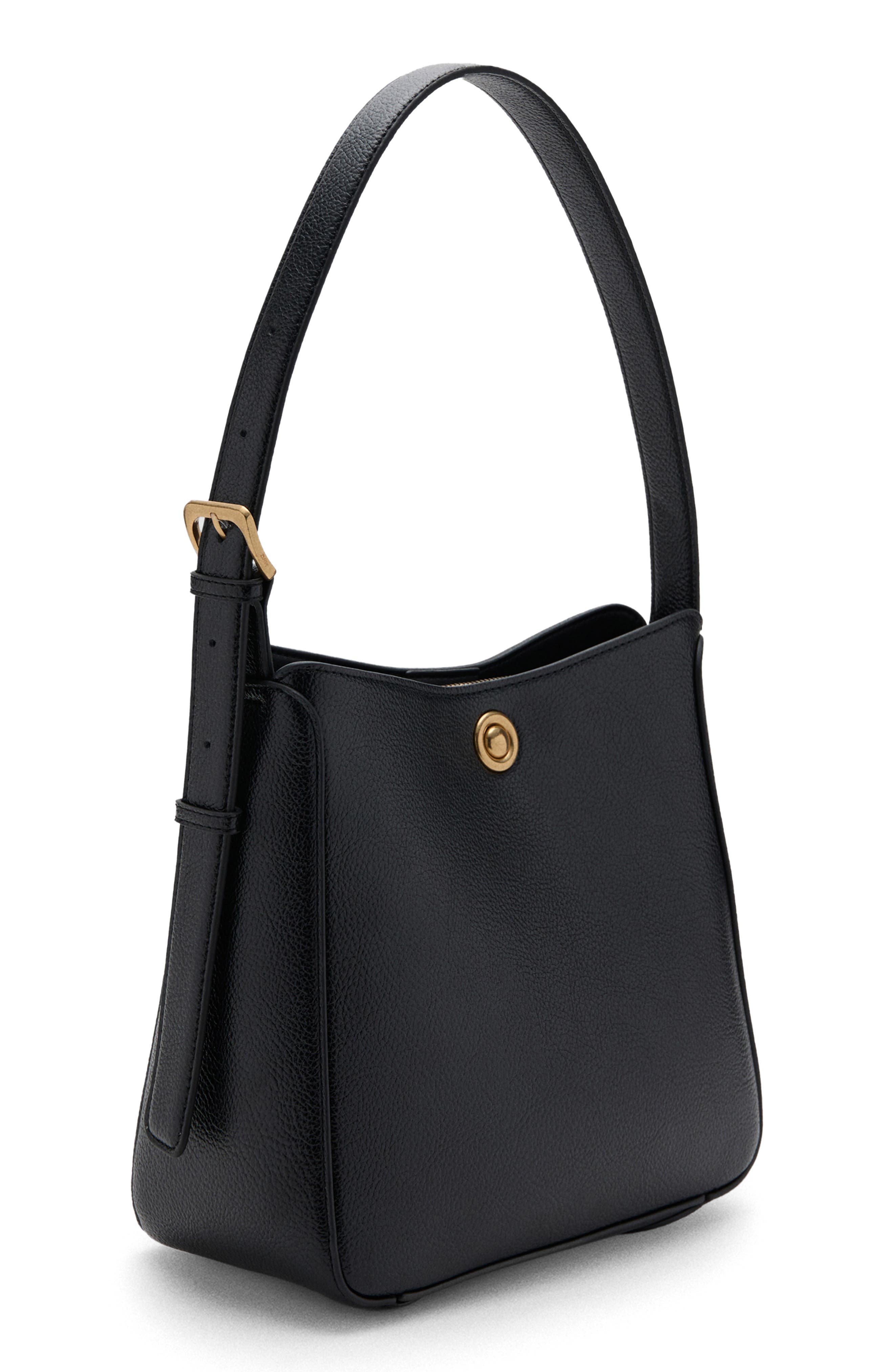 MANGO Medium Faux Leather Bucket Bag, Alternate, color, 