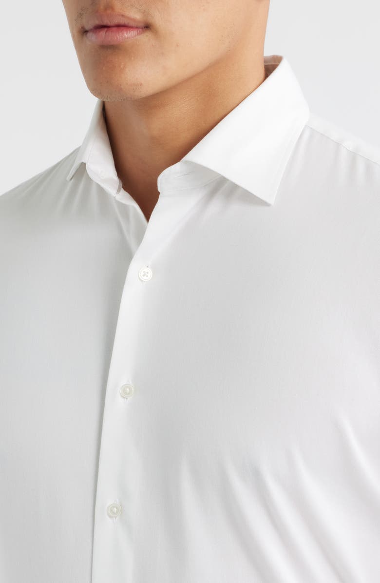 Peter Millar Campbell Solid Stretch Cotton & Modal Blend Button-Down Shirt, Alternate, color, White