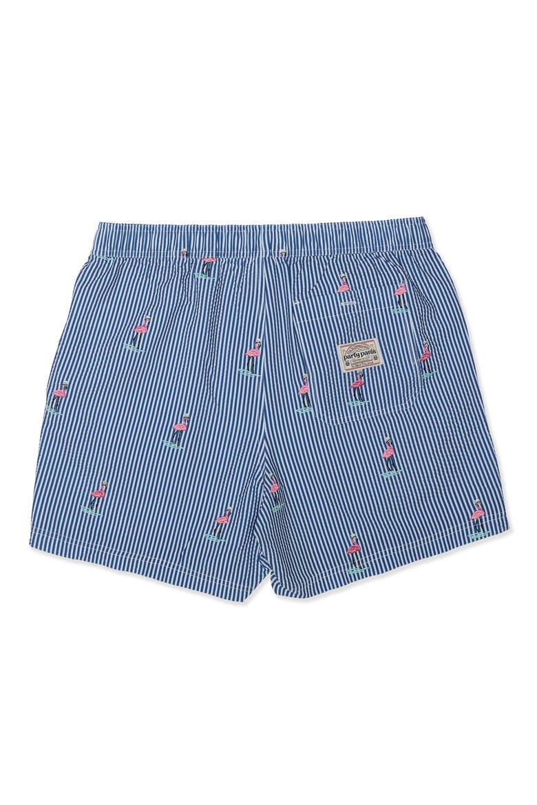 Embroidered Stripe Party Starter 5-Inch Swim Trunks, Alternate, color, INDIGO