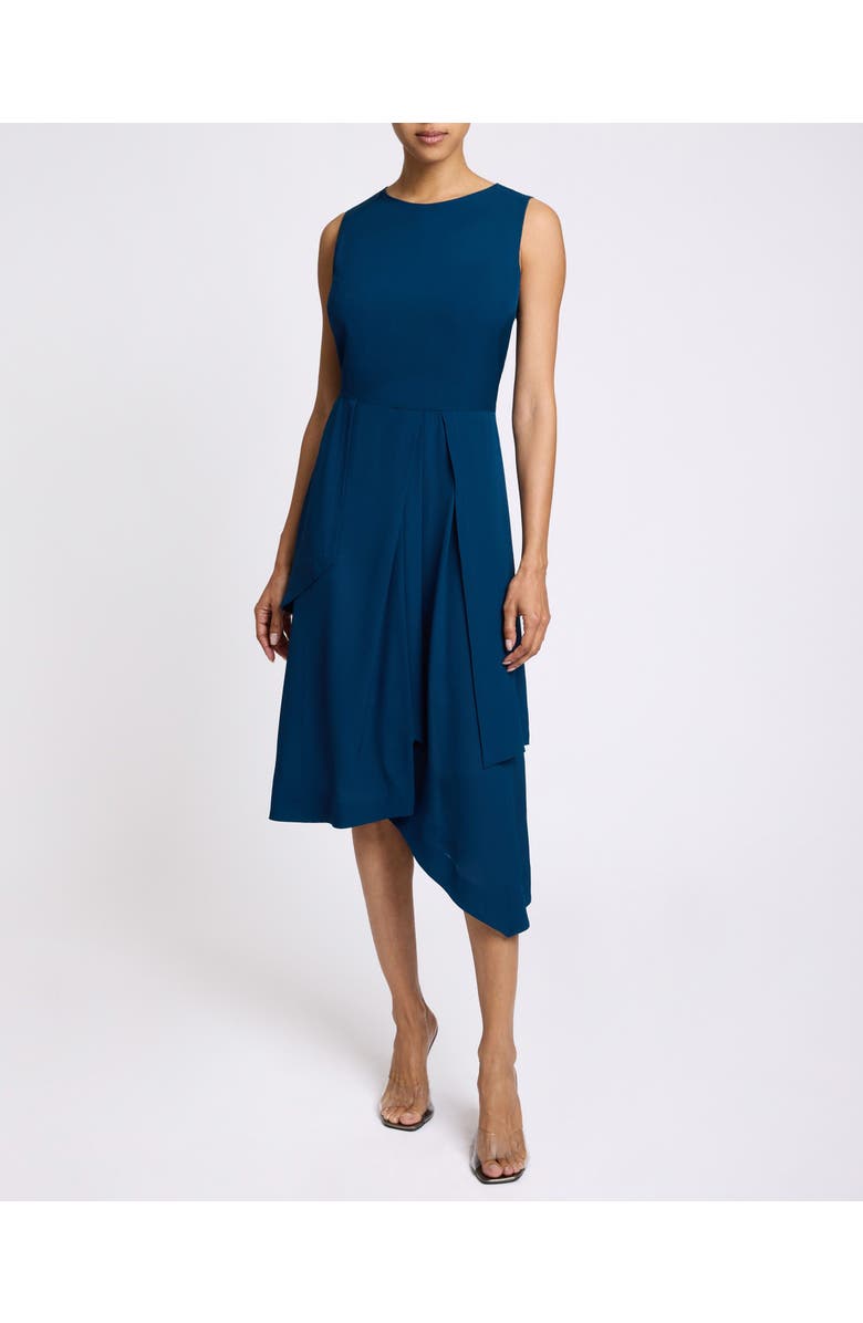 Santorelli MADDY Sleeveless Multi-Panel Asymmetric Dress in Silk Crepe de Chine, Main, color,