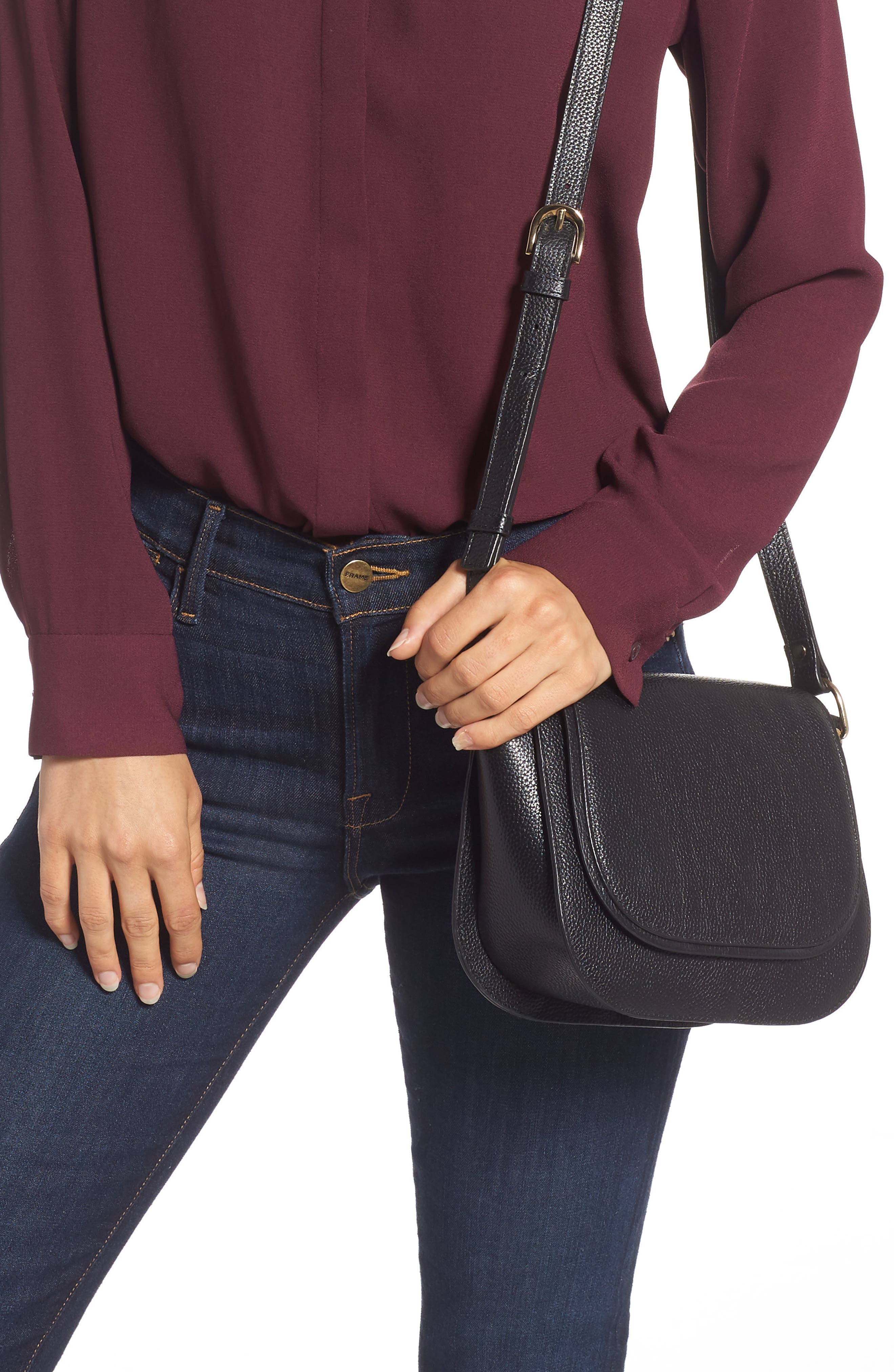 Nordstrom Pebbled Leather Shoulder Bag, Alternate, color, 