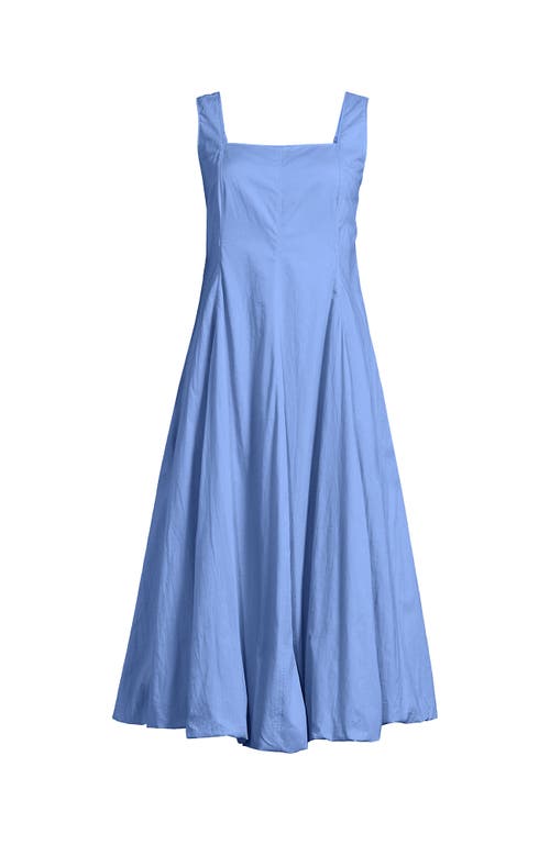 Lands' End Sleeveless Cambric Bubble Hem Midi Dress In Blue
