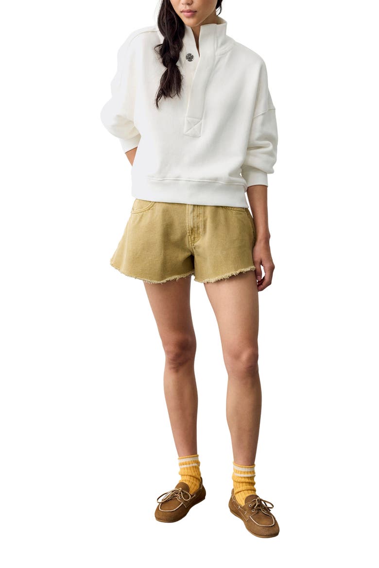 Timeless Snap Placket Pullover, Alternate, color, CLEAN IVORY