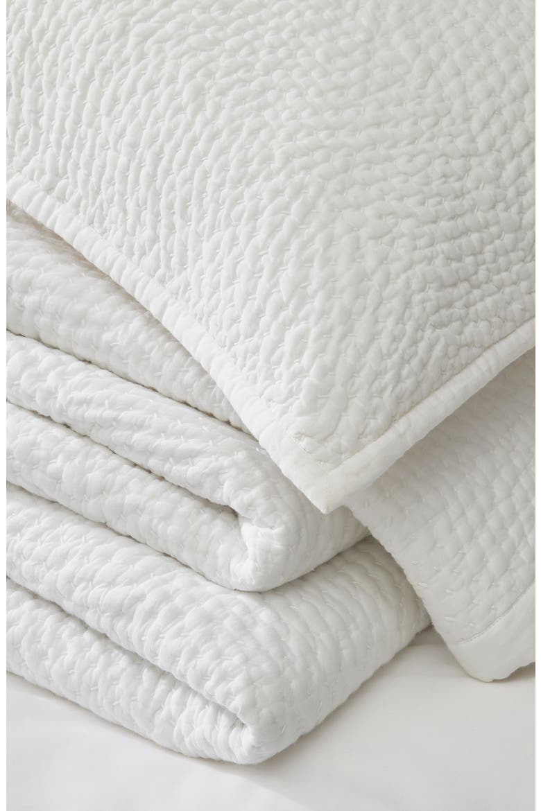 Melton Quilted Cushion Cover, Alternate, color, WHITE
