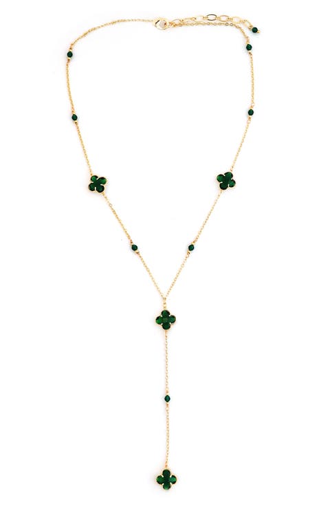 Crystal Clover Station Y-Necklace