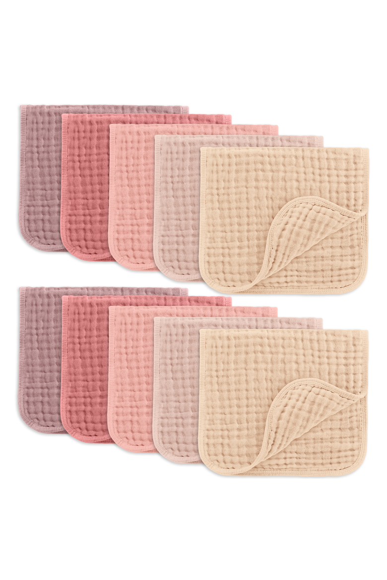 Muslin Burp Cloths - Pack of 10, Main, color, Multi Girl