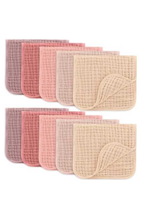 Muslin Burp Cloths - Pack of 10