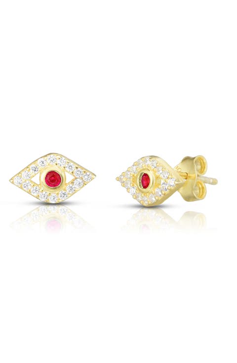 Pavé Evil Eye Stud Earrings