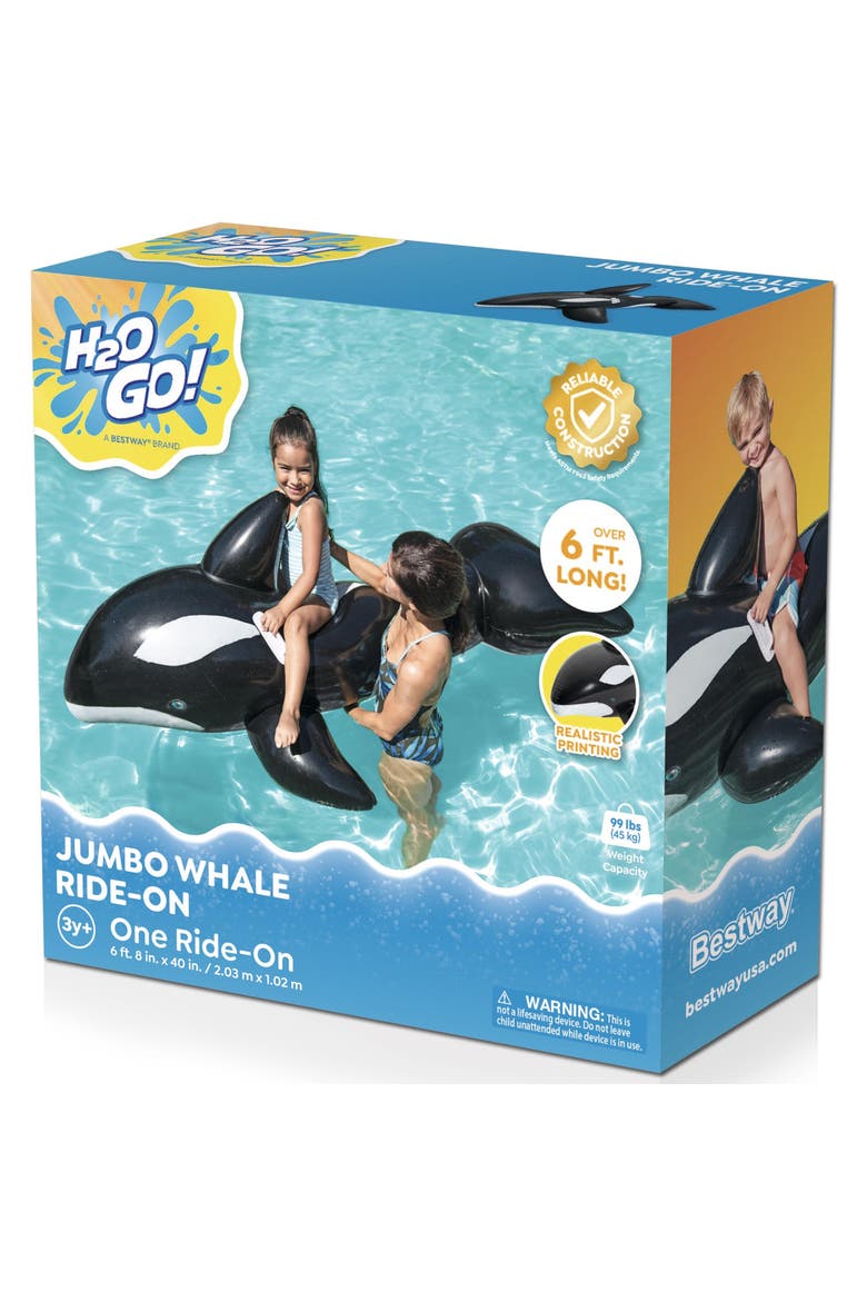 Jumbo Whale Rider Inflatable Pool Float, Alternate, color, Multicolored