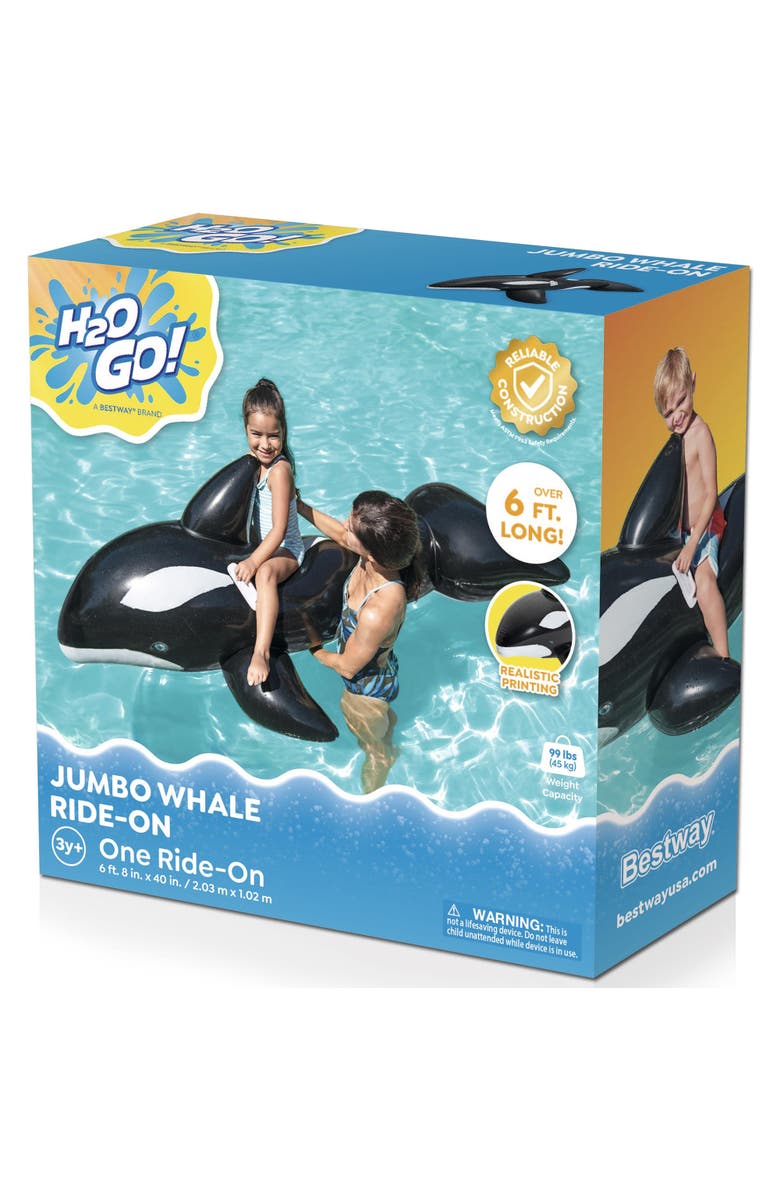 Bestway Jumbo Whale Rider Inflatable Pool Float, Alternate, color, Multicolored