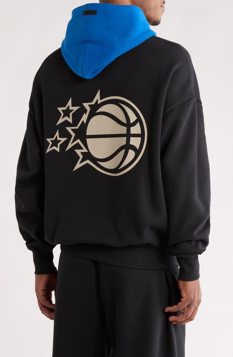 Fear of God Essentials x NBA Magic Sports Fit Hoodie, Alternate, color, Vintage Black/ Blue