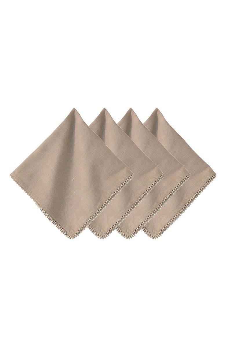 Juliska Berry Trim Set of 4 Cotton & Linen Napkins, Main, color, 