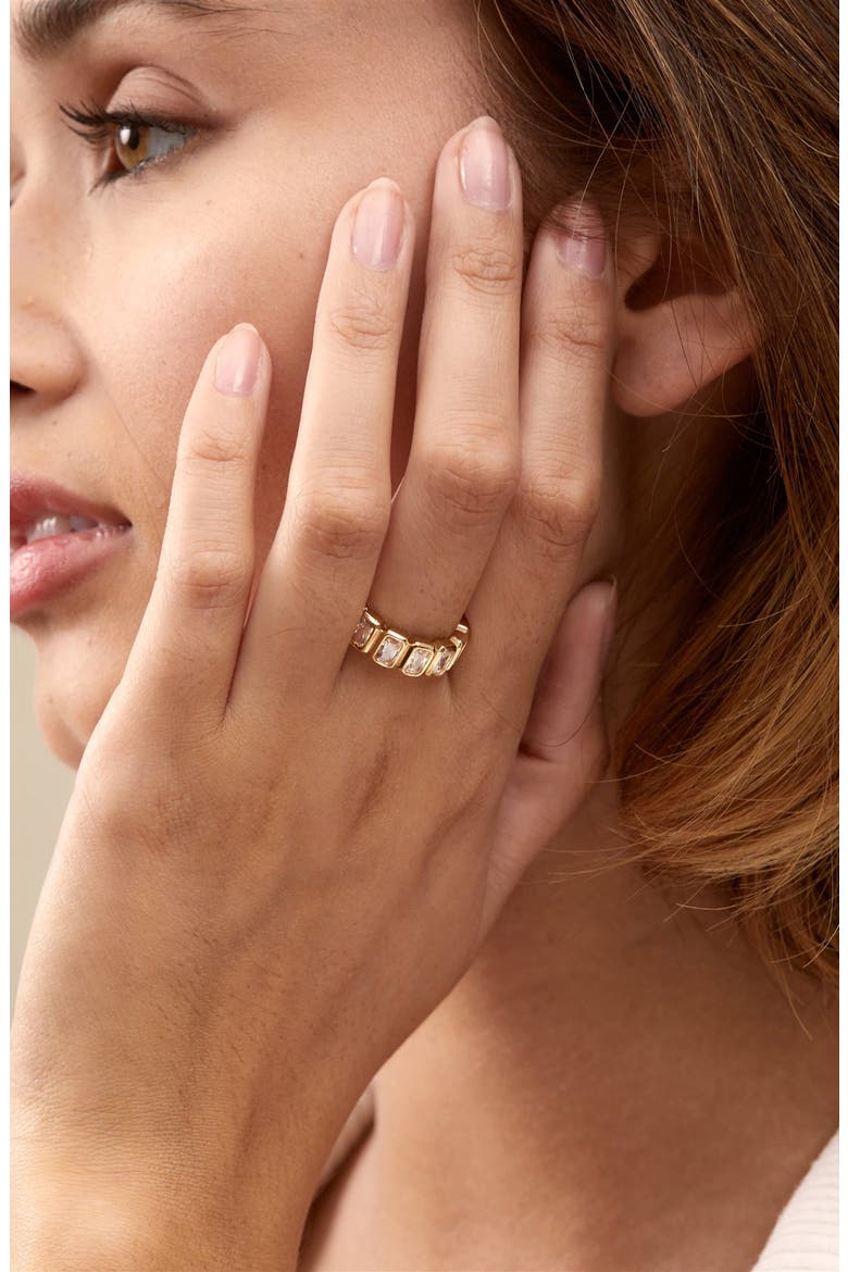 Bryn Cubic Zirconia Band Ring, Alternate, color, GOLD