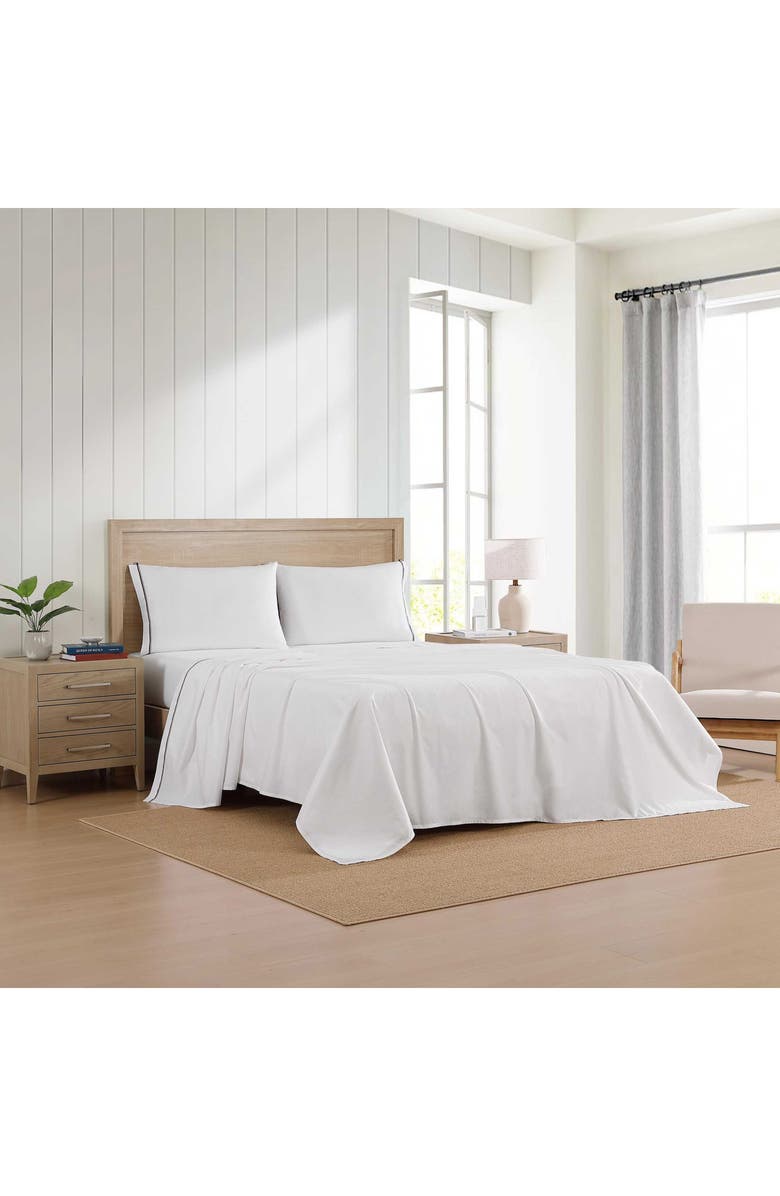 Tommy Hilfiger Global Stripe Cotton Percale Sheet Set, Alternate, color, Red