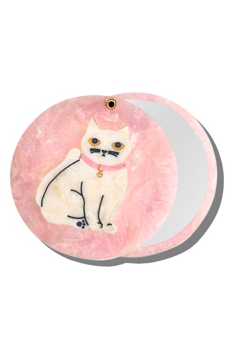 Hand Painted Kawaii Cat Compact Mirror