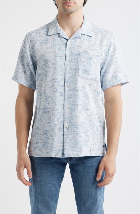 Torres Gardens Floral Jacquard Short Sleeve Button-Up Shirt
