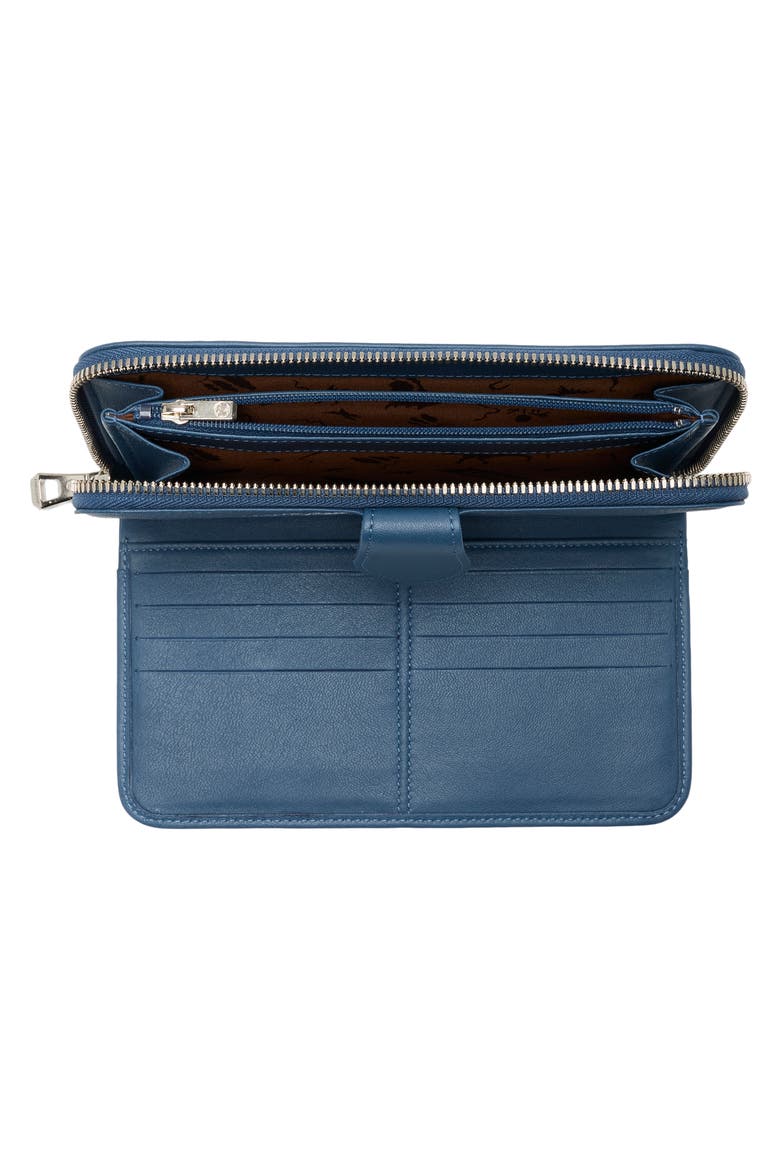 Le Pilage Cuir Zip Wallet, Alternate, color, PILOT BLUE