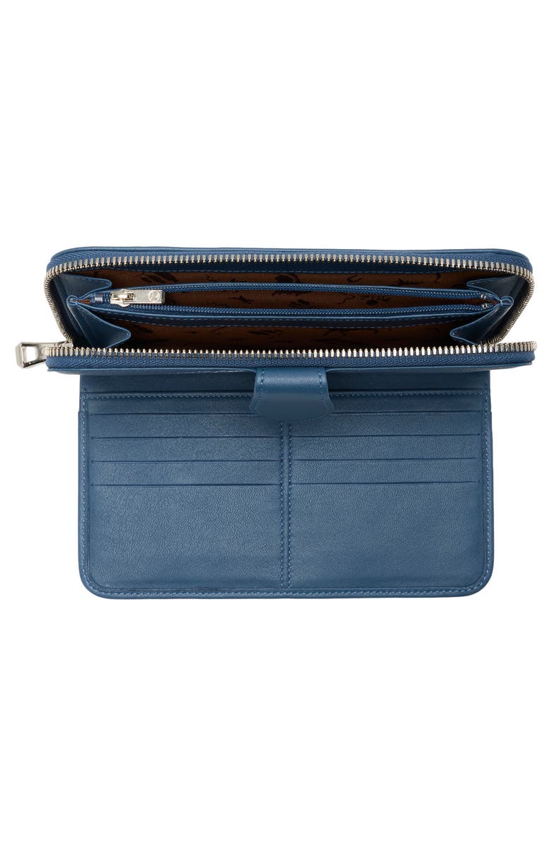 Longchamp Le Pilage Cuir Zip Wallet, Alternate, color, Pilot Blue