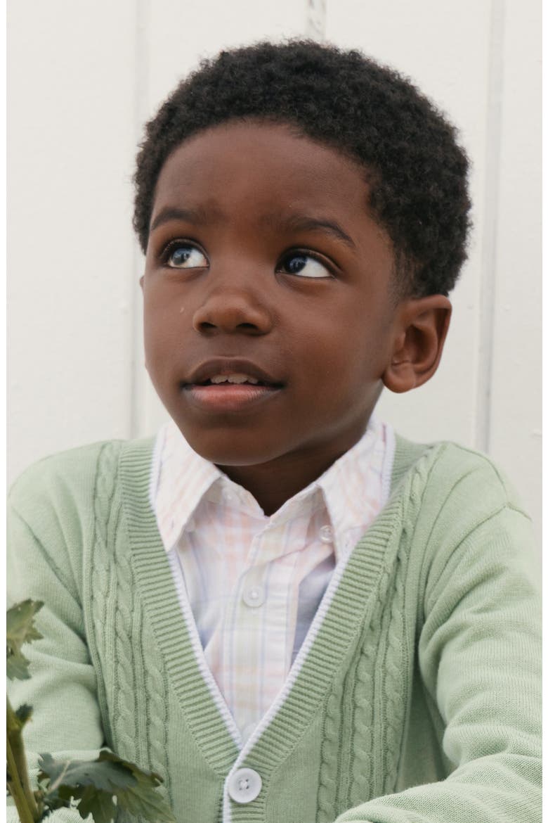 Kids' Organic Long Sleeve Stretch Poplin Shirt, Alternate, color, Chateau Plaid