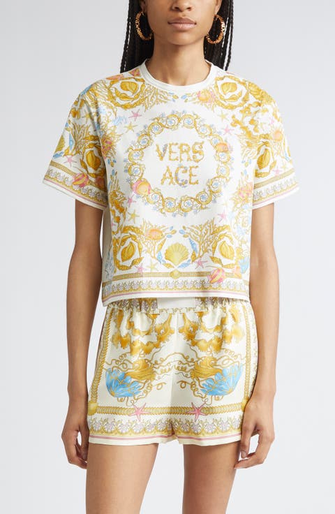 Tシャツ・カットソー VERSACE Women Tunic Tops 1018898 1A13610 270 Beige Women's Versace Tops | Nordstrom