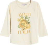 CITY BLUES Stretch Cotton Graphic Baseball T-Shirt
