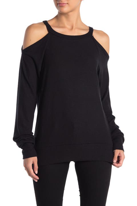 Brushed Hacci Cold Shoulder Sweater