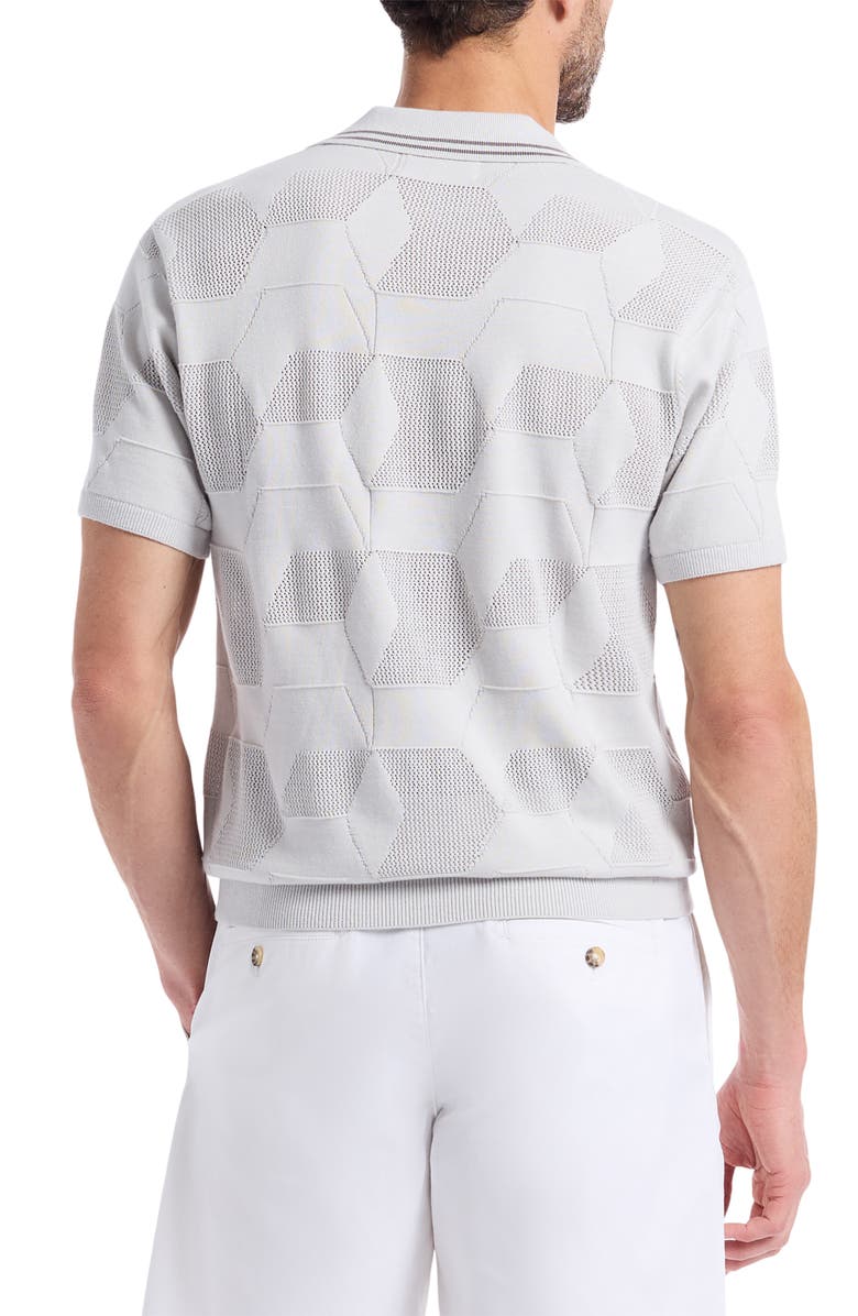 Robert Graham Marcross Short Sleeve Cotton Sweater, Alternate, color, Light Grey