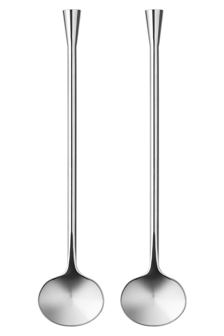 City Set of 2 Cocktail Spoons, Main, color, SILVER