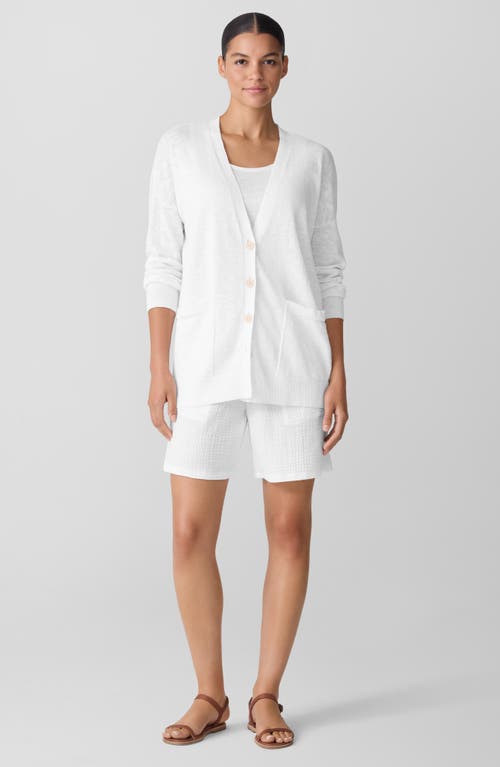Eileen Fisher Oversize Organic Linen & Organic Cotton Cardigan