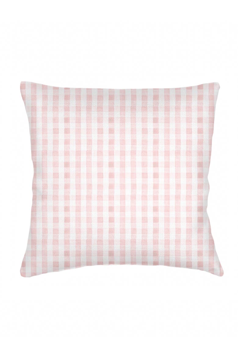Gingham Linen Pillow Cover Only, Main, color, Pink