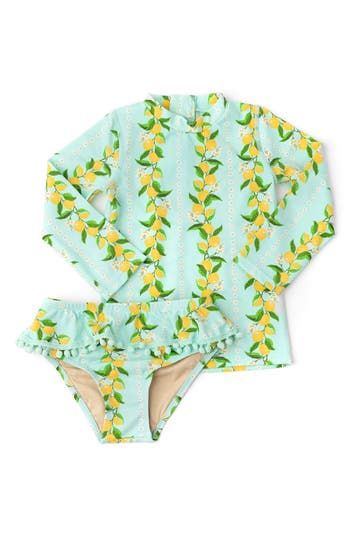 SHADE CRITTERS SHADE CRITTERS KIDS' CITRUS GROVE TWO-PIECE RASHGUARD SWIMSUIT