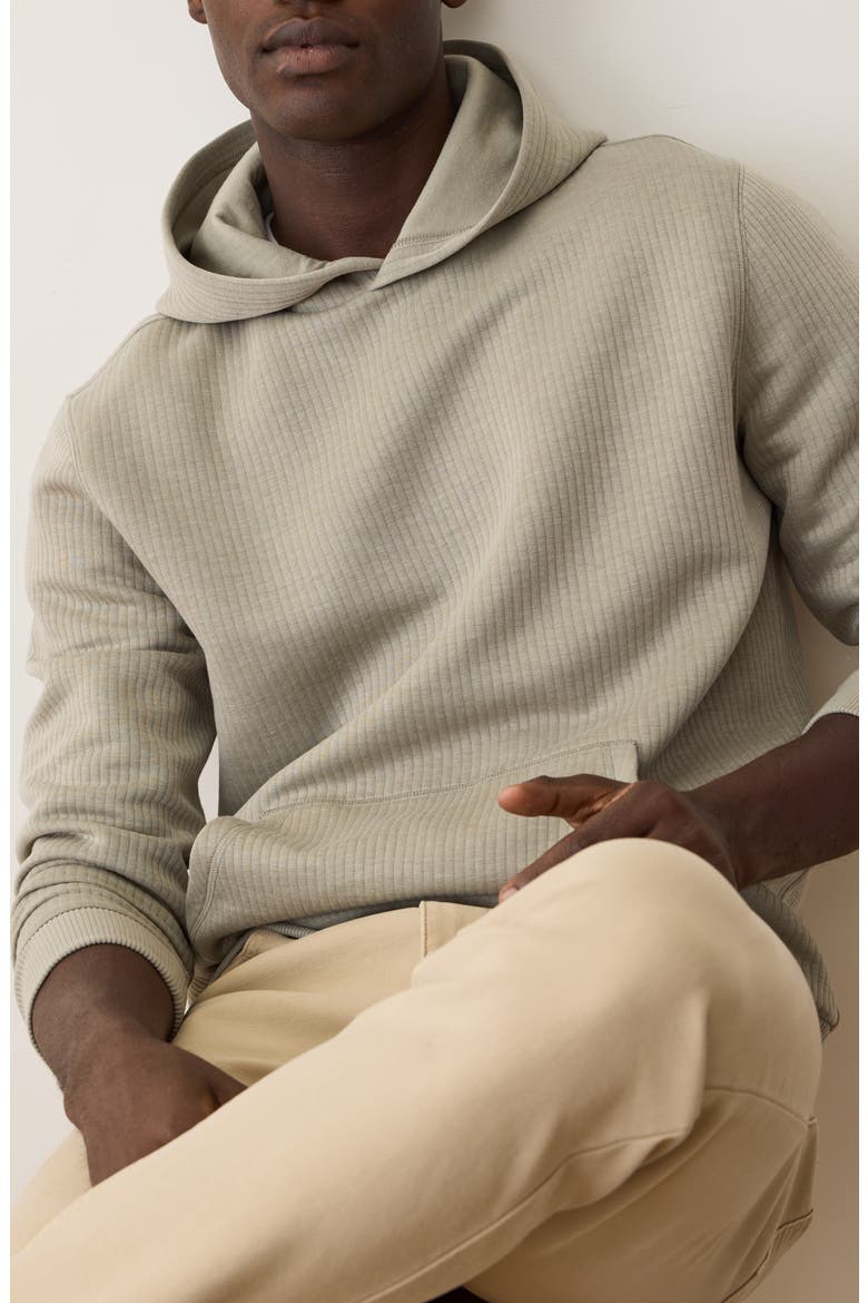 Corbet Vertical Quilted Pullover Hoodie, Alternate, color, TAUPE