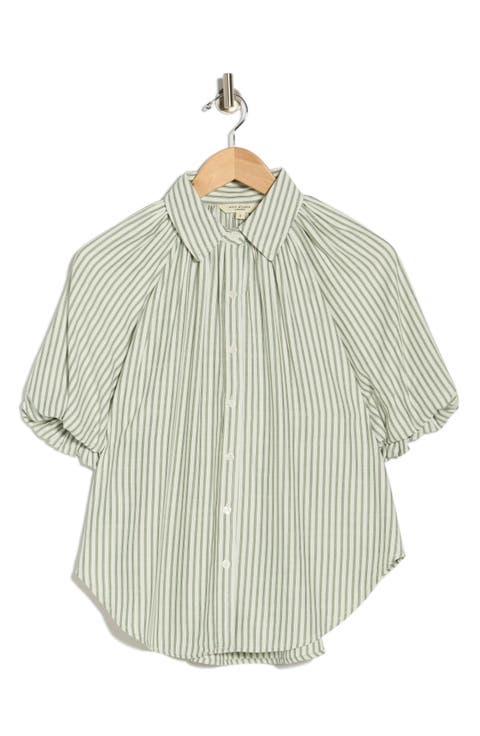 Bubble Sleeve Boyfriend Shirt