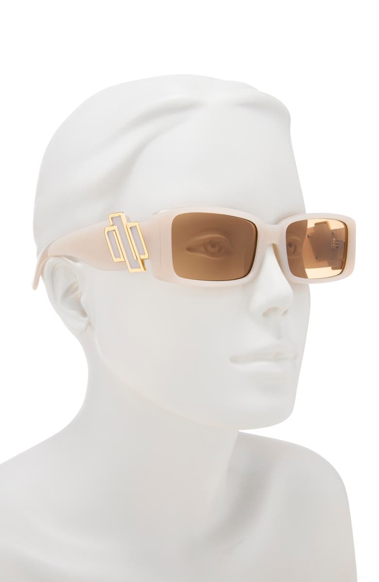 Le Specs Cruel Intentions 56mm Rectangular Sunglasses, Alternate, color, Oatmeal