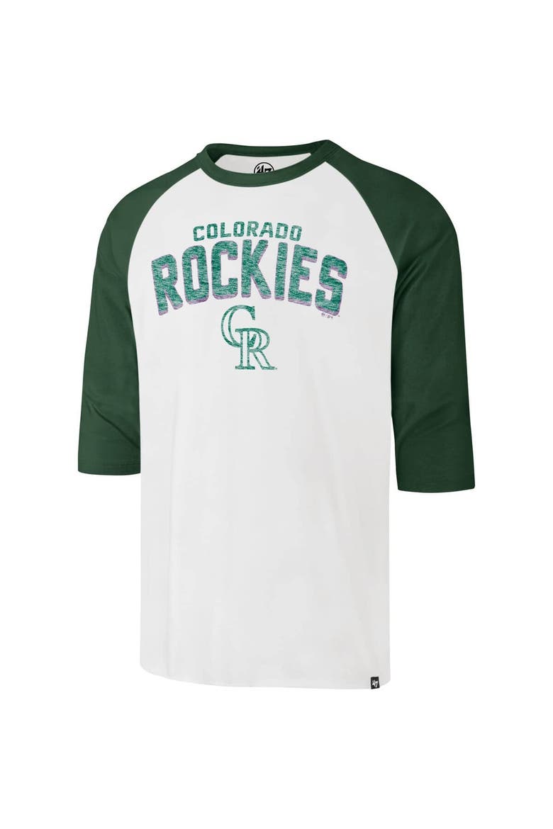 Men's '47 Cream Colorado Rockies City Connect Crescent Franklin Raglan 3/4-Sleeve T-Shirt, Alternate, color, Cream